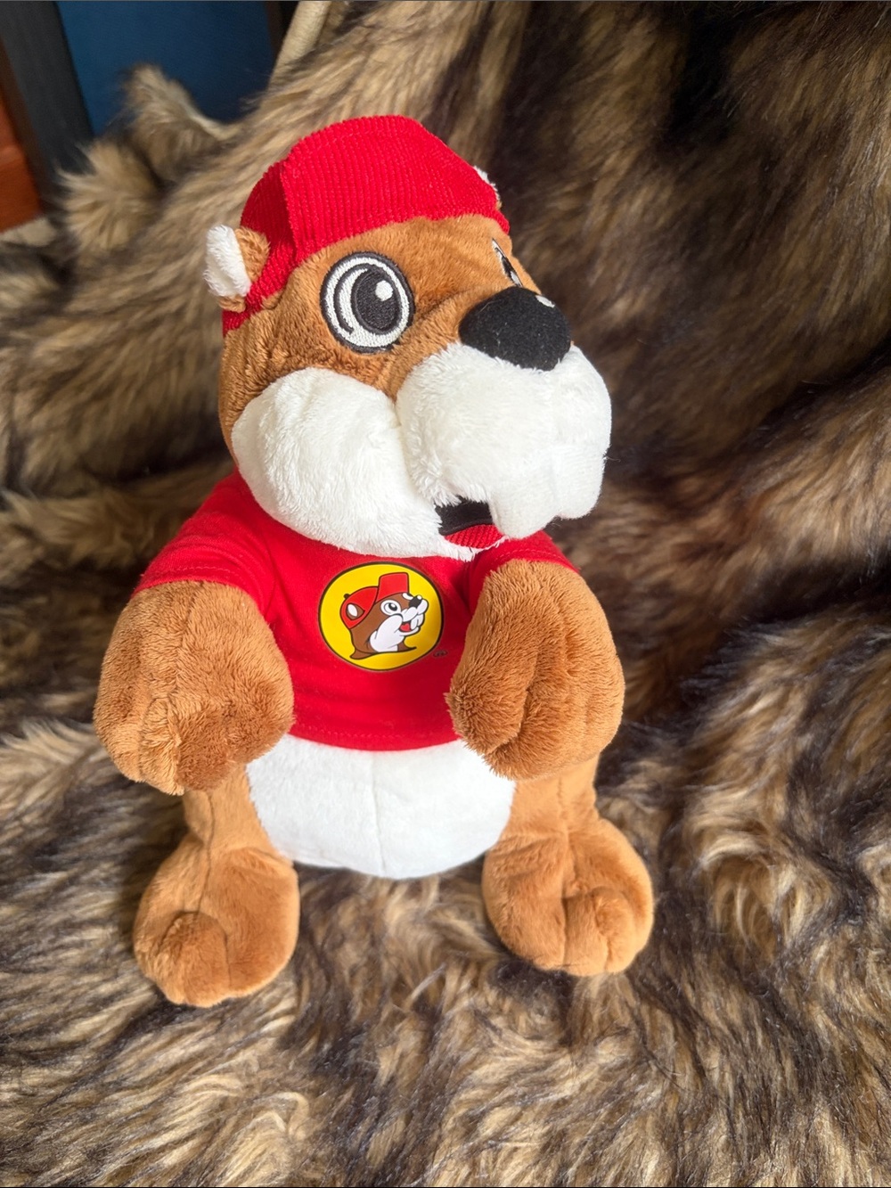 Buc-ee'sBeaverMascot Plush Toy With Red logo Shirt And Ball-cap